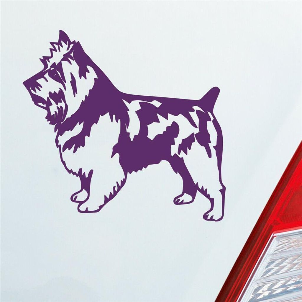 Auto Aufkleber Terrier Tier Hund Dog Animal 11x10 cm Lila Sticker Heckscheibenaufkleber