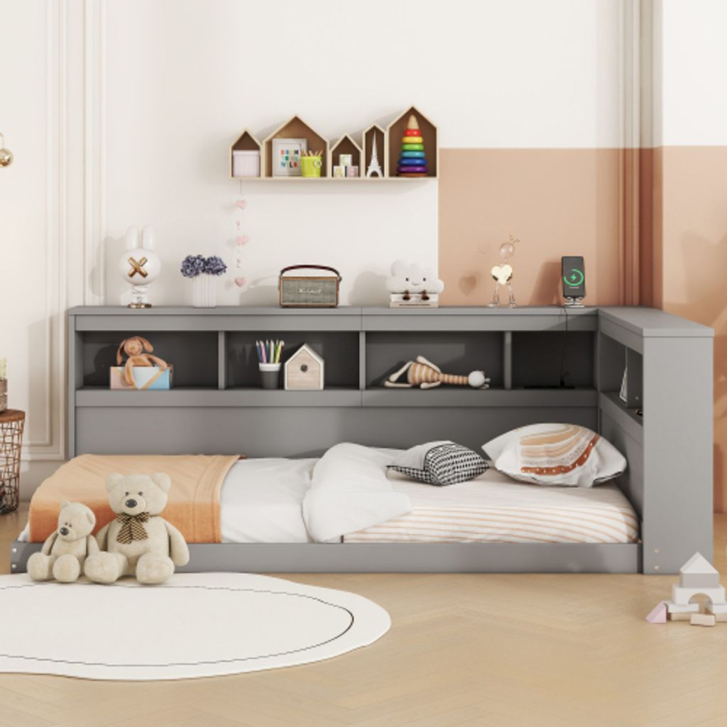 Moimhear Daybett 140x200cm Mit Ausziehbett - Schlafsofa Mit USB-Anschlüssen