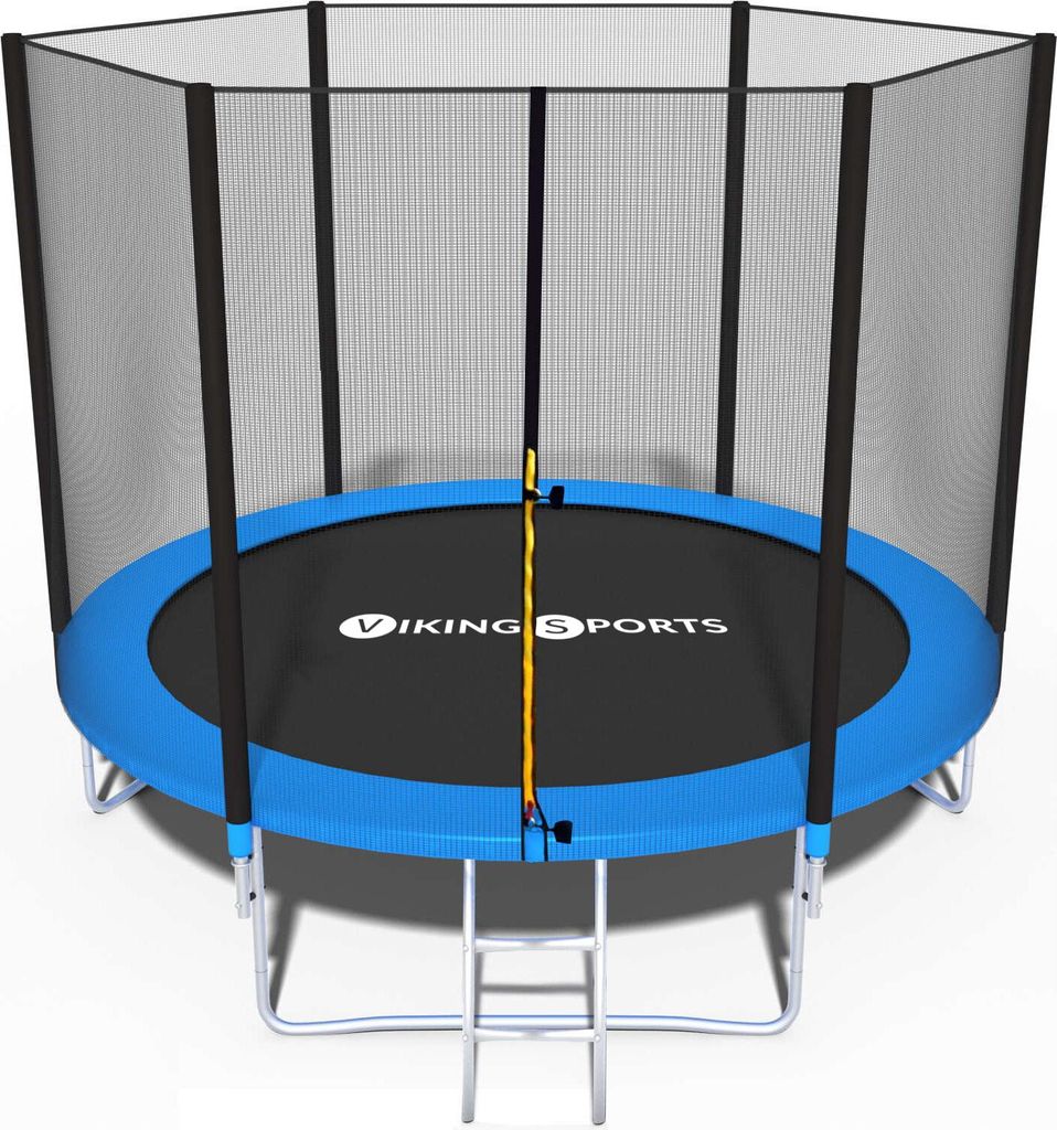 Trampolin - blau - 252 cm - mit Netz und Leiter - bis 100 Produktbild 