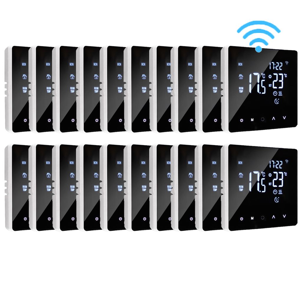 20X Smart WiFi Thermostat 16A Elektroheizung Raumthermostat Fussbodenheizung LCD-Display Touchscreen programmierbar Innenthermometer App-Steuerung