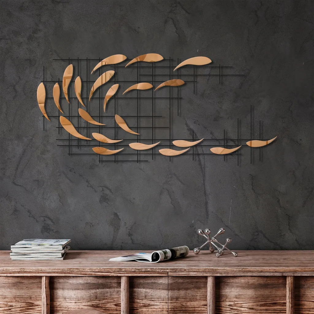 Wallity Sheen - 2 Decorazione Parete Metallo Multicolore 100x45cm - 1
