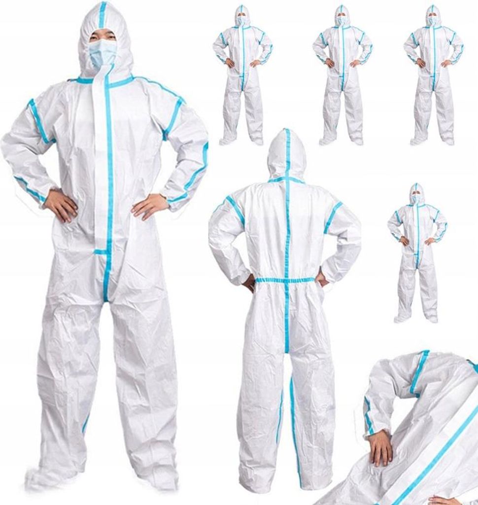 Einweg-Maleranzug Set 5 Stück – 185 cm Schutzanzug mit Produktbild 