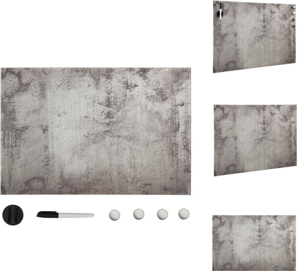 vidaXL Magnettafel Wandmontage Glas 50x30 cm - Whiteboards