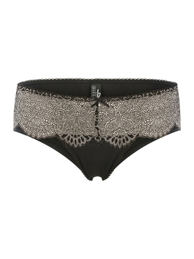Wonderbra W0AQB Damen-Mikrofaser-Höschen mit Spitzendetails