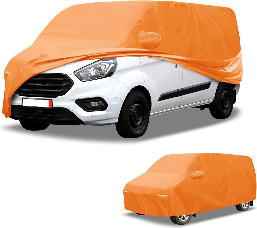 Autoabdeckung Wasserdicht Alle Wetter Automobil Au?en Anti-UV Sonne Regen Schutz Vollst?ndige Au?enabdeckung fš¹r Ford Transit 210D-PU Orange mit...