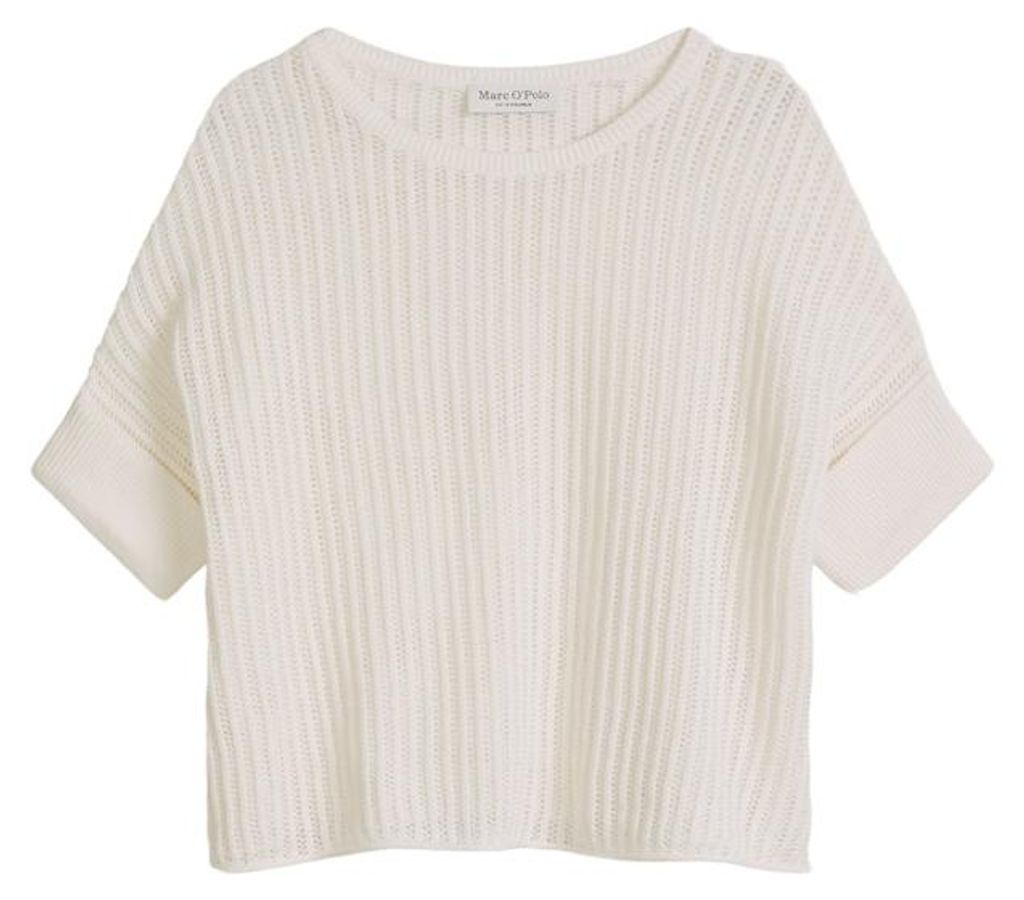Knit Pullovers Shortsleeve 1180 White Baumwolle Größe M