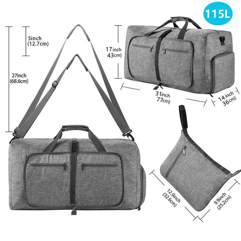Borsa Viaggio Grande Capacità 115L Rosso | Borsa Sportiva Unisex per Famiglia - 2