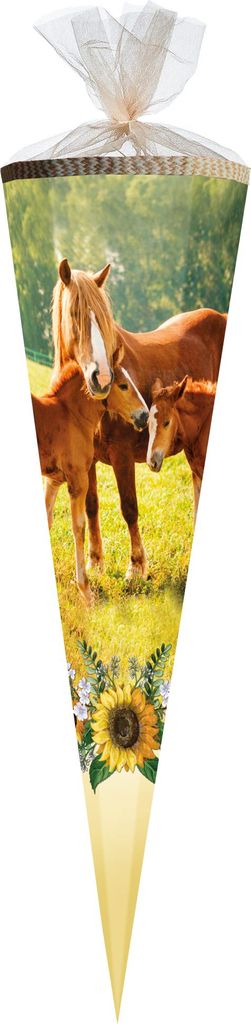 Nestler Schultüte Fohlenweide eckig mit Tüllverschluss 85cm Produktbild 