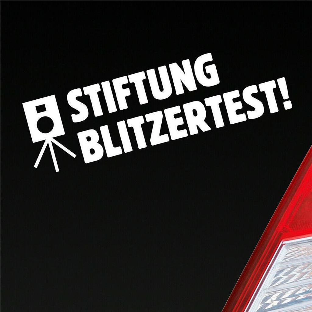 Auto Aufkleber Stiftung test Tester 19x5 cm Weiss Matt Sticker Heckscheibenaufkleber