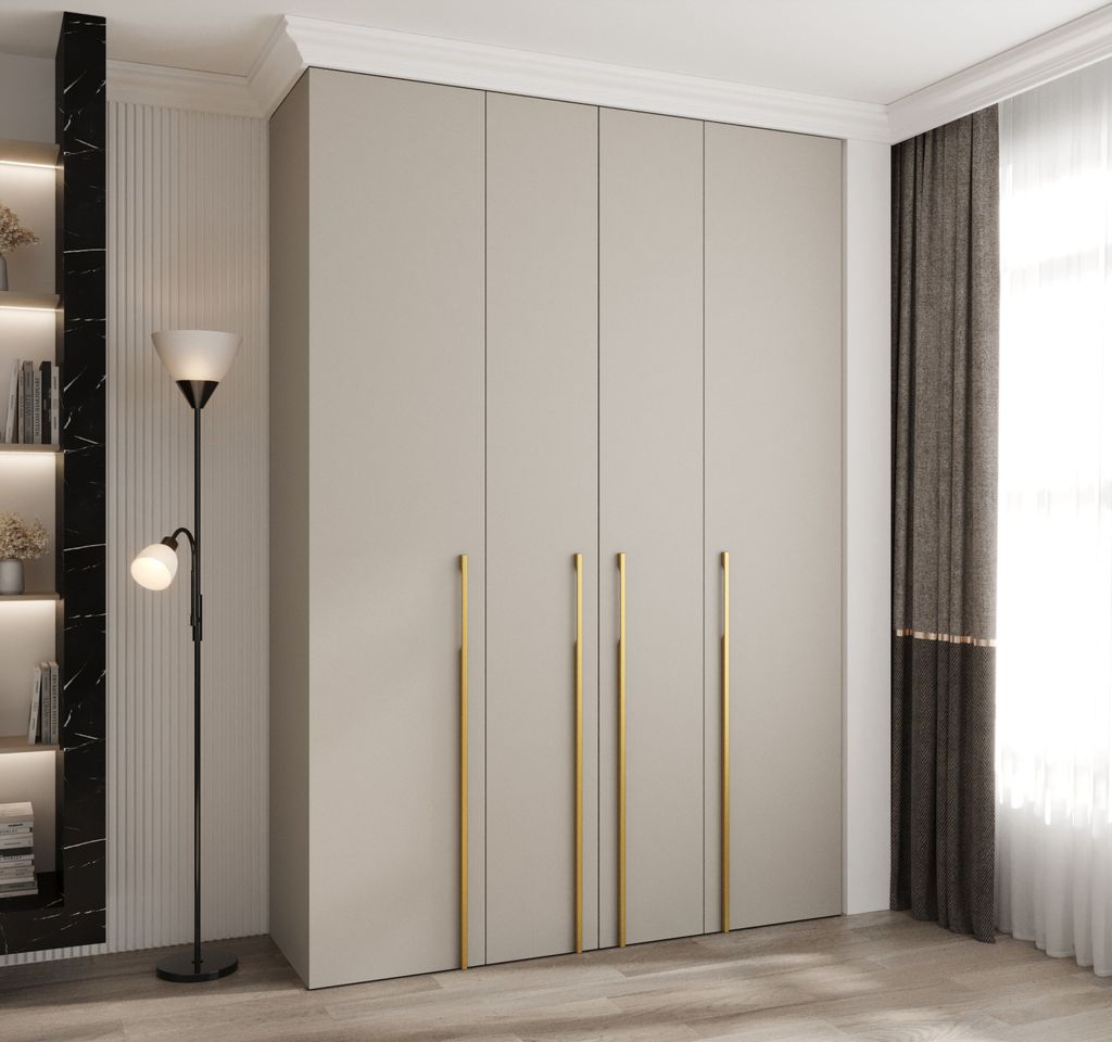 Kleiderschrank mit Regalen 170/50 LORENA 3 - Kaschmir / Gold
