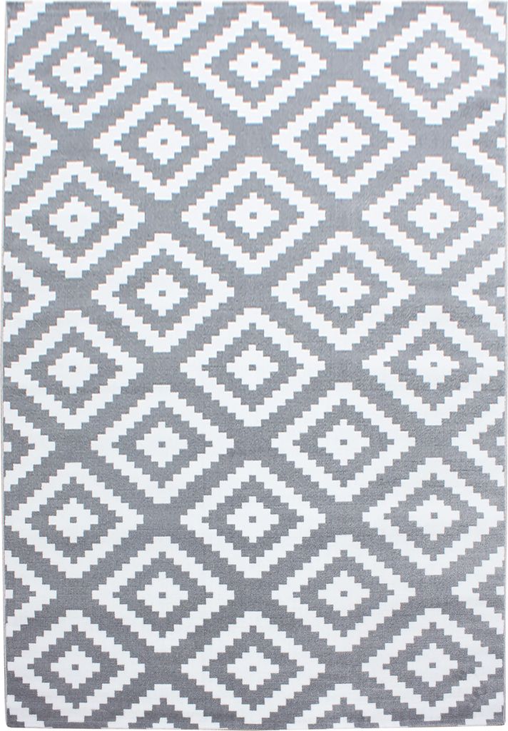 Plus Rhombus teppich kurzflor rechteckig 140x200cm grau