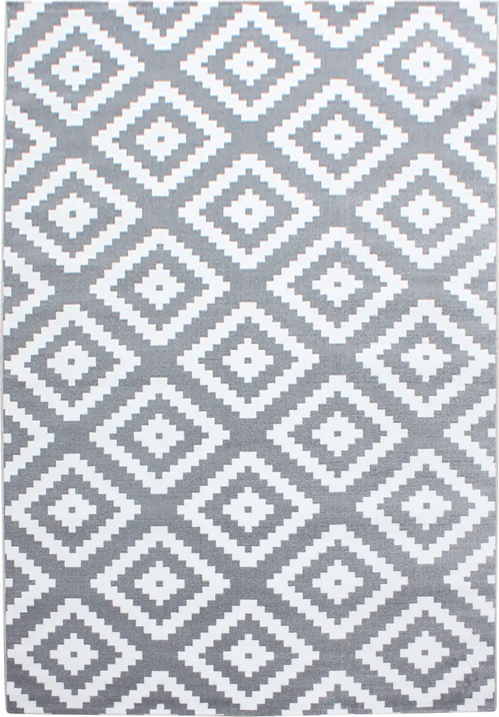 Tapis à poils ras Plus Rhombus gris 240x340cm au design géométrique