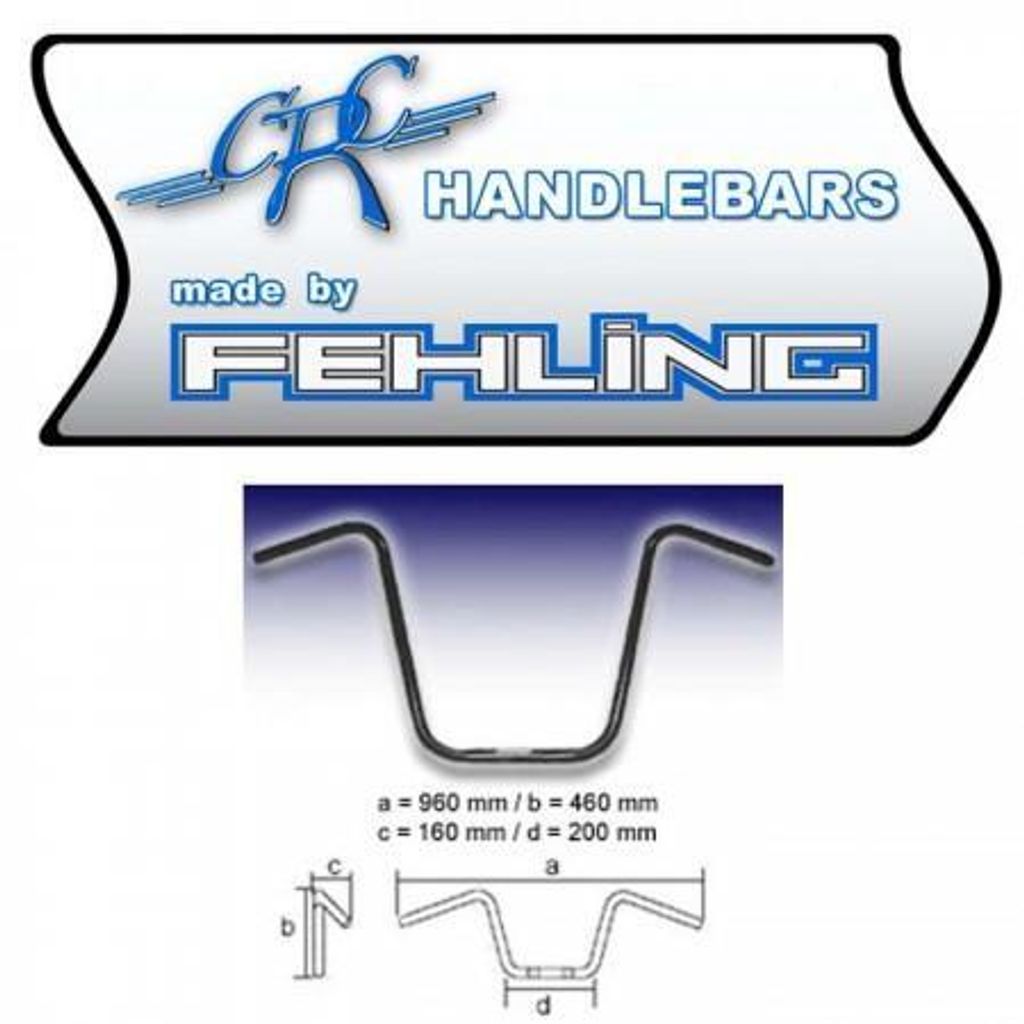 1 Zoll-Lenker Ape Hanger (AHHD 1) schw./ Kerbe