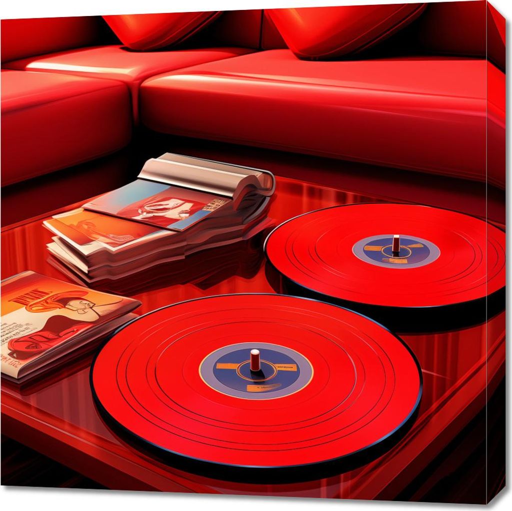 Bild 70x70cm Rote Salonvibrationen