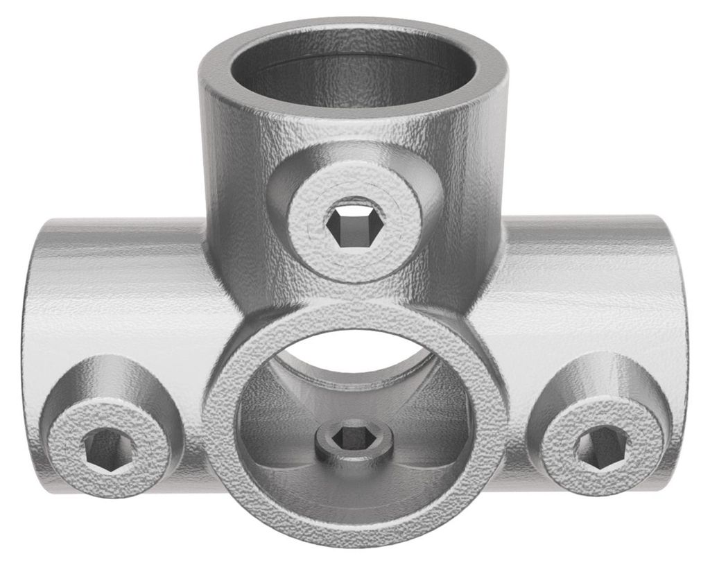 GeZu Impex Rohrverbinder T-Stück Ø 42 mm Feuerverzinkt T Stück für Stützrohr