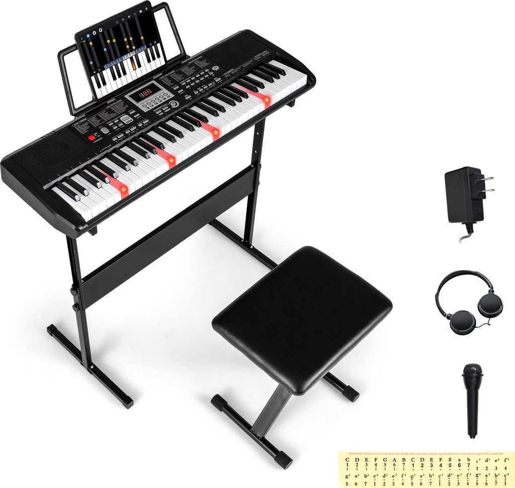 COSTWAY 61-Tasten-Keyboard, elektrisches Keyboard-Set mit Produktbild 