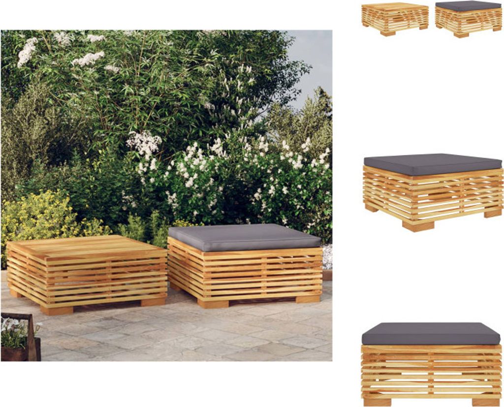 vidaXL 2-tlg. Garten-Lounge-Set Massivholz Teak - Gartensofaelemente