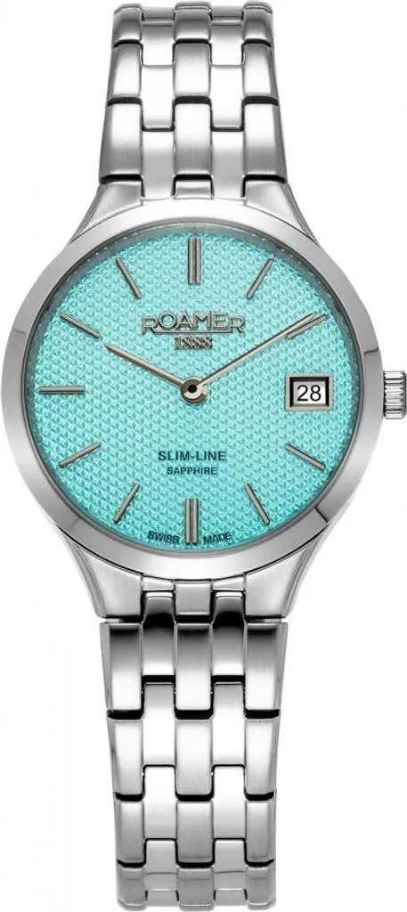 Montre de Luxe pour Femme Cadran Bleu avec Bracelet en Acier Inoxydable