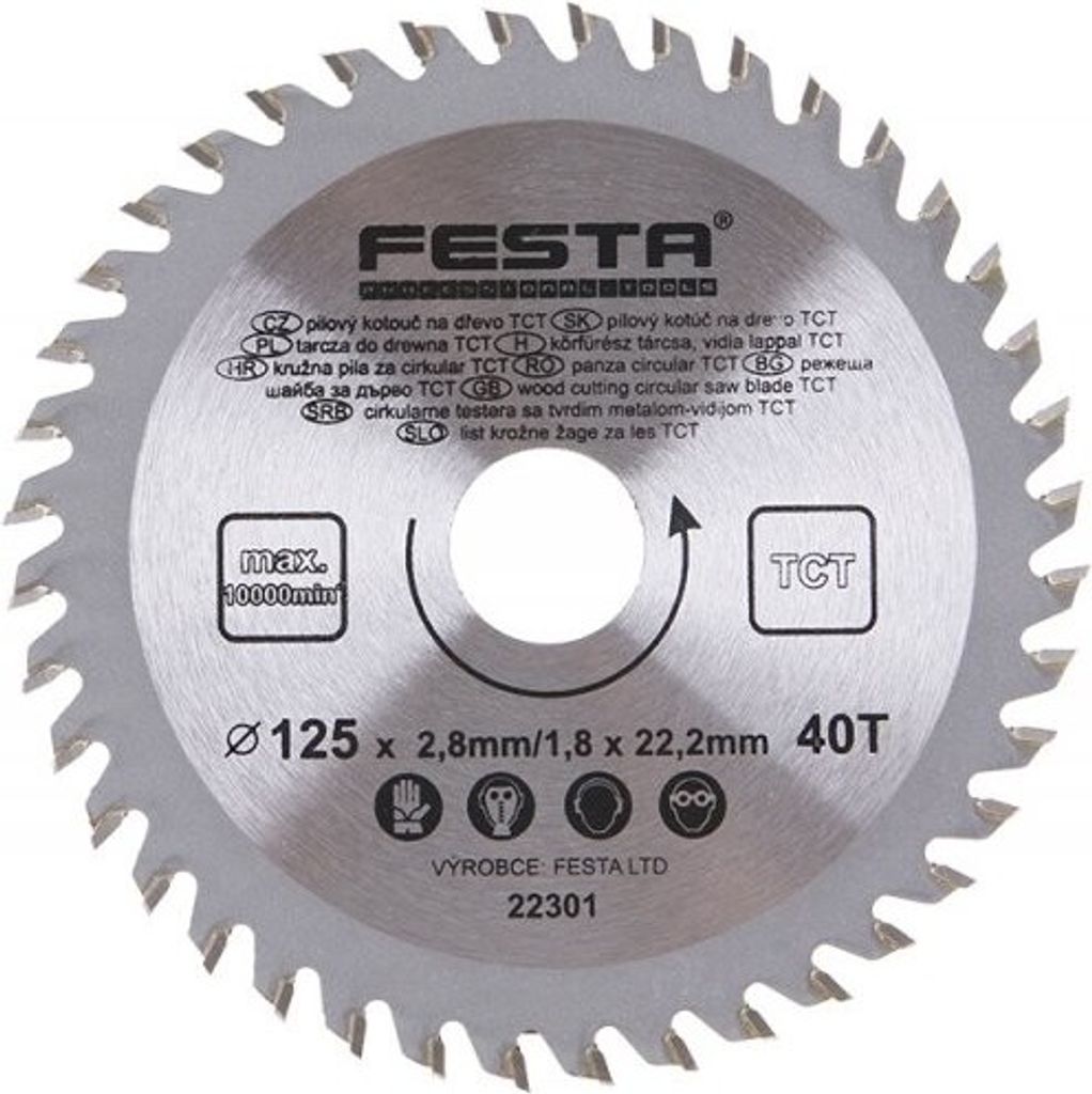 Kreissägeblatt für Holz TCT 125mm/22. 2/40 Produktbild 