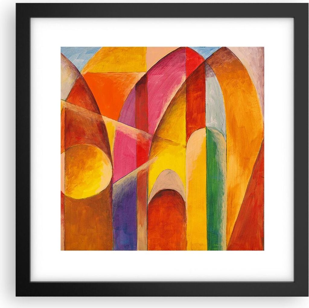 Gerahmtes Poster - Schwarzer Rahmen - Abstraktion modern - 30x30 cm - Wand Bild - Wanddeko - Wandbilder - Kunstposter - Wandposter - Bilderrahmen -...
