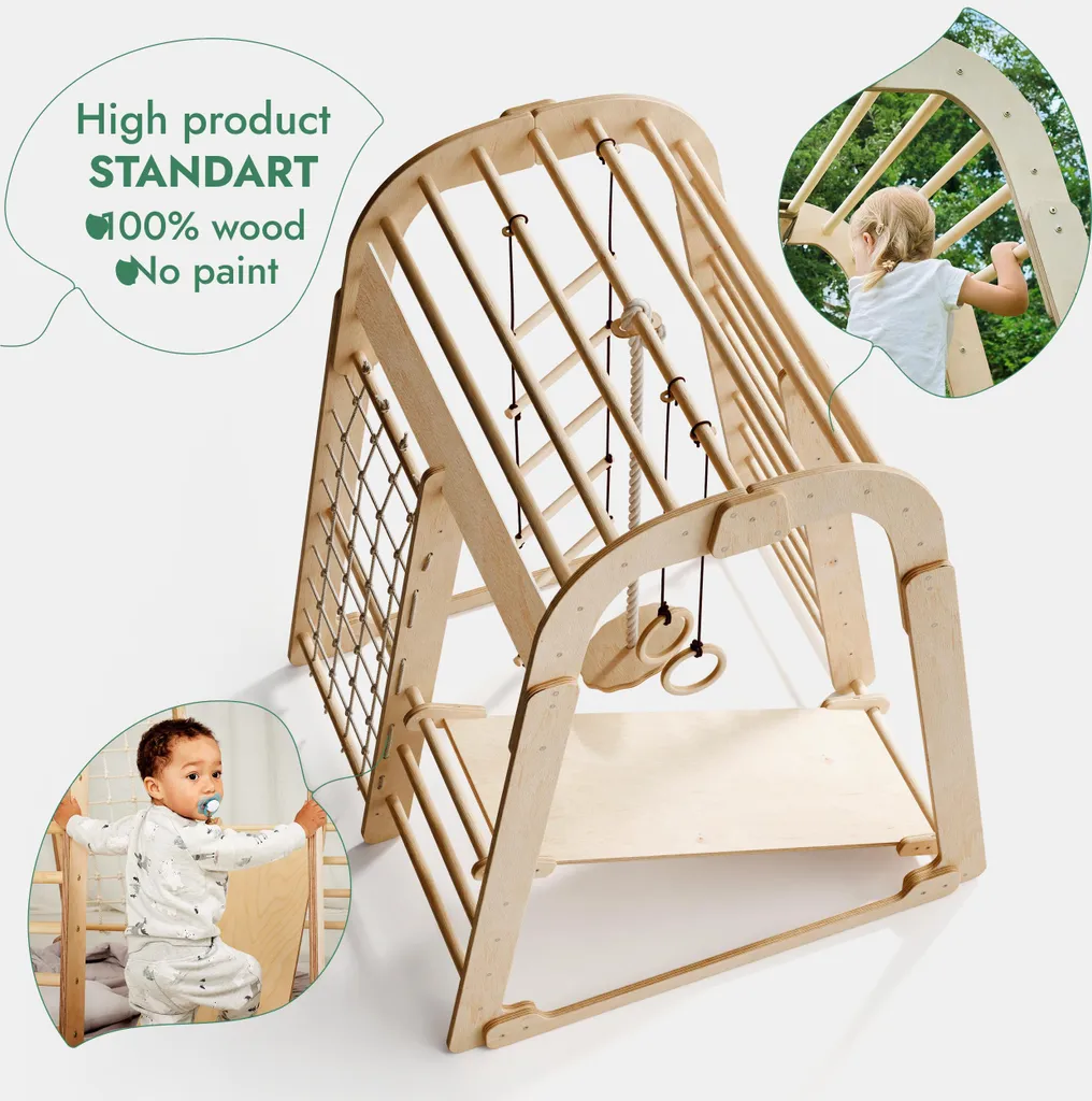 Module d'escalade intérieur bois : la solution active pour enfants 3-8 ans - 5