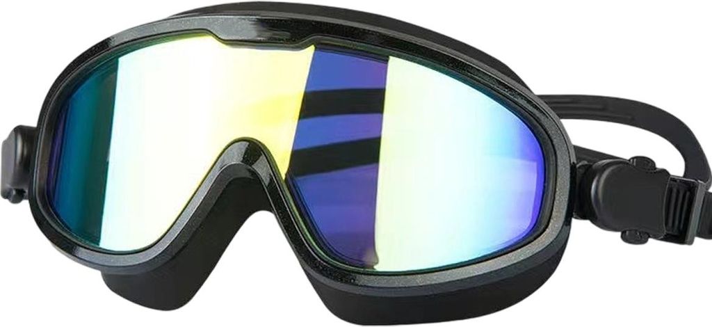Schwimmbrille, beschlagfrei, auslaufsicher, großes Rahmen, klares, modisches Design für Damen und Herren