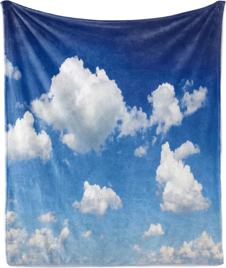 Plaid Arredo ABAKUHAUS Cielo Blu 175x230 cm Flanella Design Moderno