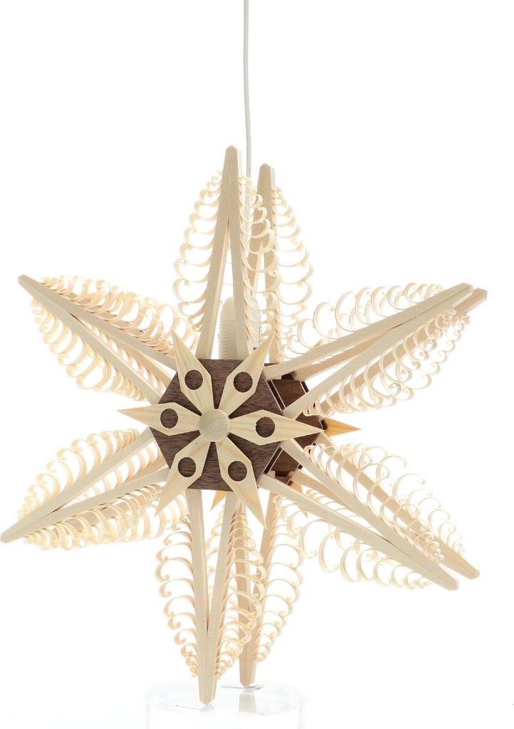 Fensterschmuck Spanstern doppelt el. Beleuchtet Mitte mit Stern (Beidseitig) BxHxT=32x32x8cm NEU