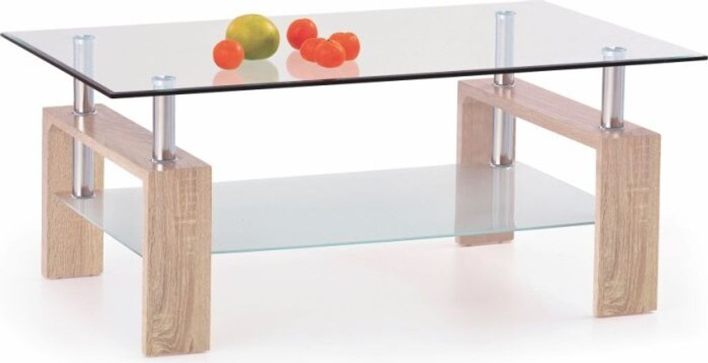 Halmar Glas Konferenztisch Diana h - Dub-Sonoma / transparent / milchig