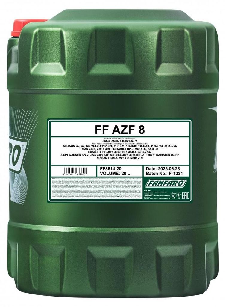 FANFARO AZF 8 Automatikgetriebeöl Synthetiköl 20L FF8614-20