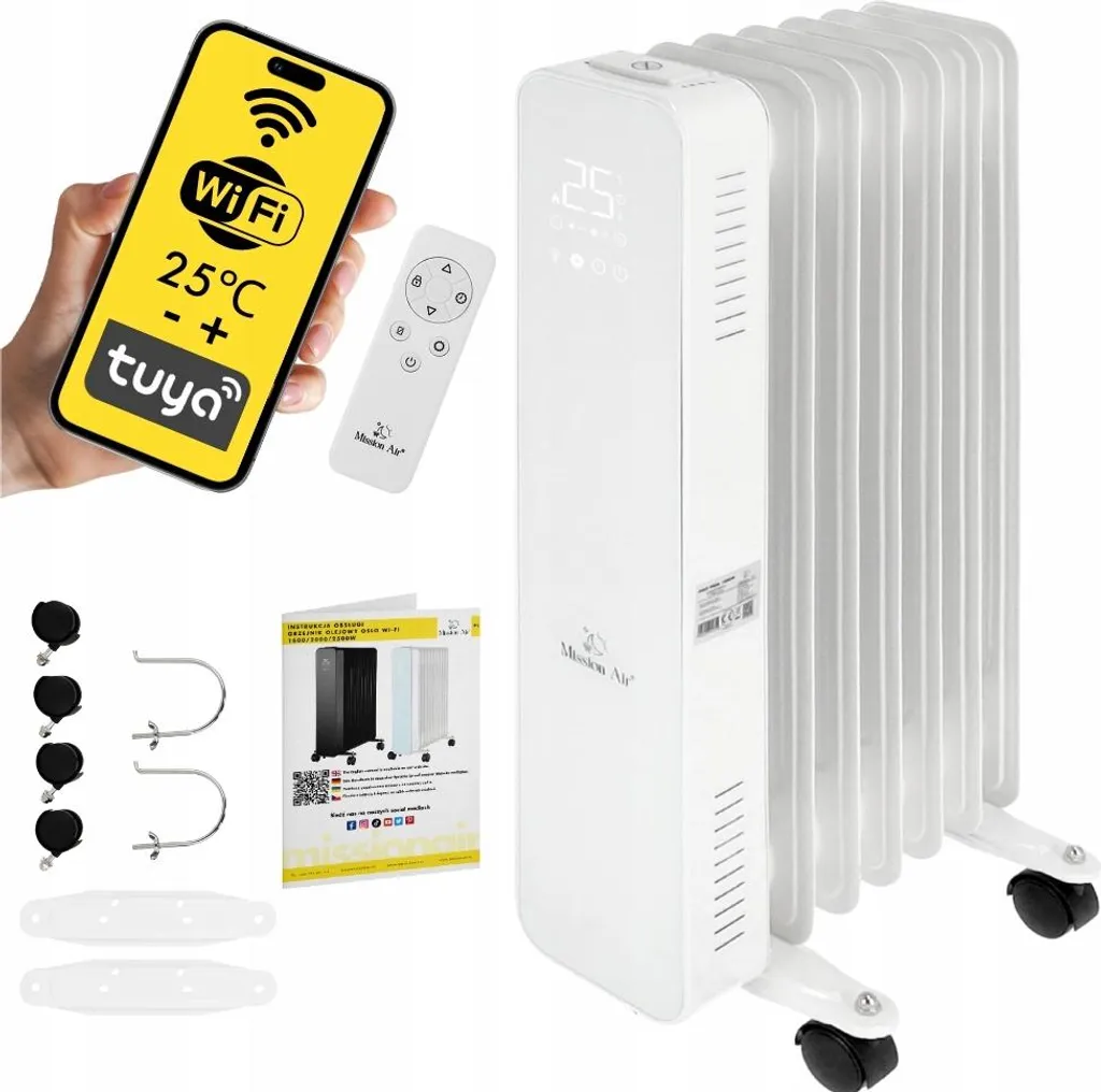 Radiateur à huile OSLO 1500W avec contrôle WiFi et thermostat précis