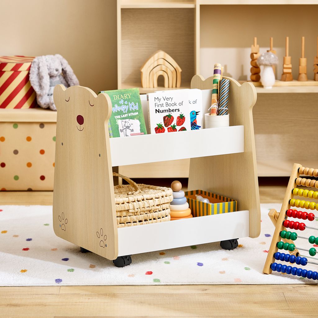 SoBuy KMB103-WN Półka dziecięca na kółkach Organizer Szafka Zdjęcie produktu 3