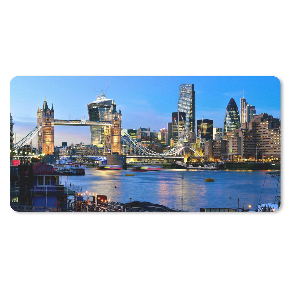 MuchoWow Mauspad Mousepad London - Tower Bridge 60x30 cm - Mousepads - Maus Mat - Pad - Mausunterlage - Nachhaltig