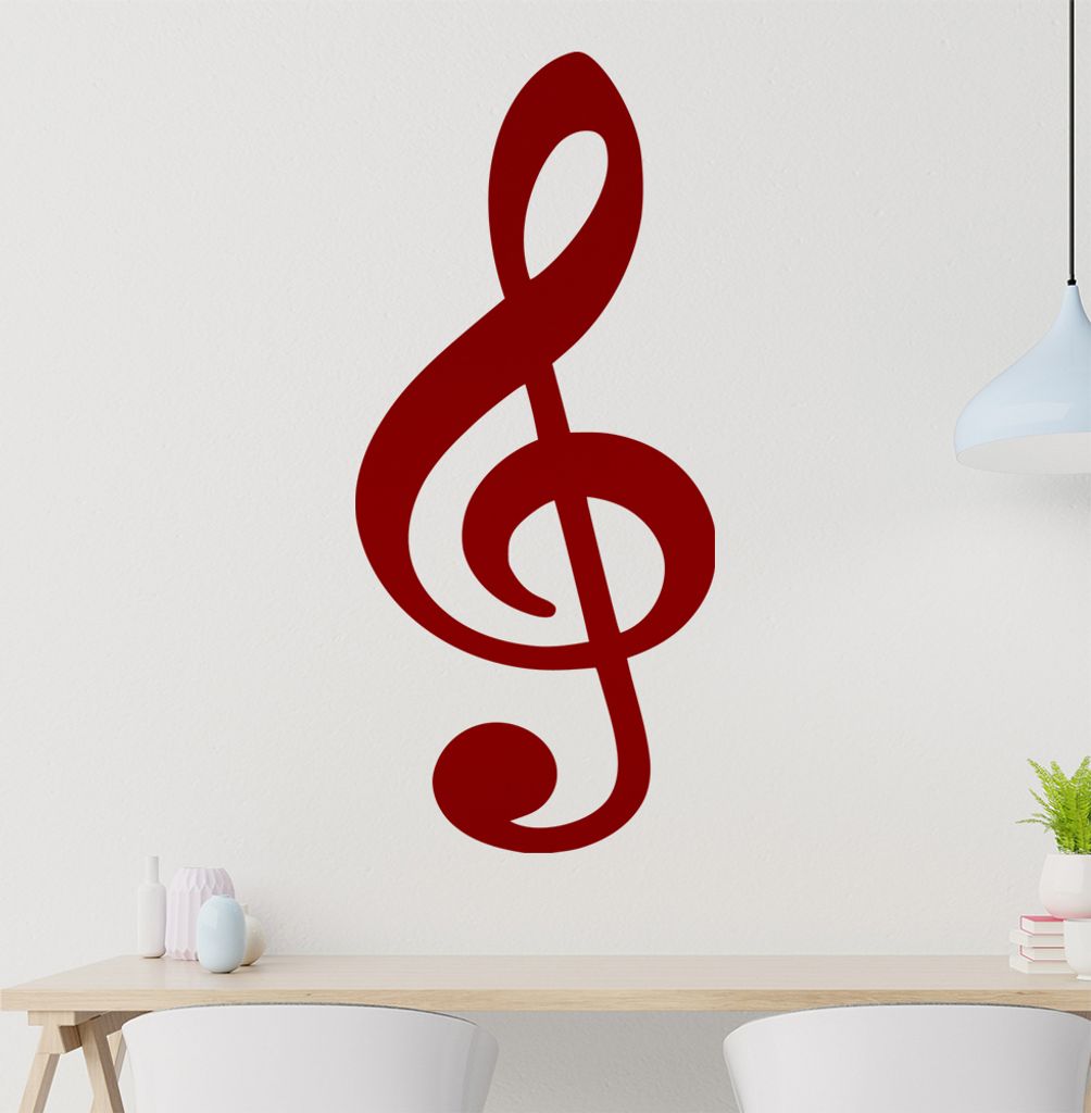 KIWISTAR Notenschlüssel Melodie Lied Takt Note Wandtattoo in 6 Größen - Wandaufkleber Wall Sticker - Dekoration, Küche, Wohnzimmer, Schlafzimme...