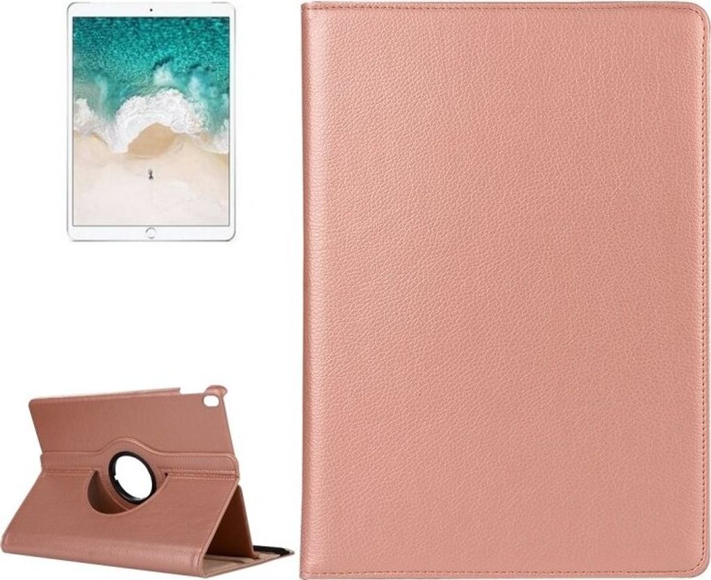 Schutzhülle für iPad Pro 10.5 Tablet Hülle Schutz Tasche Case Cover Rose Gold 360 Grad drehbar Rotation Bumper