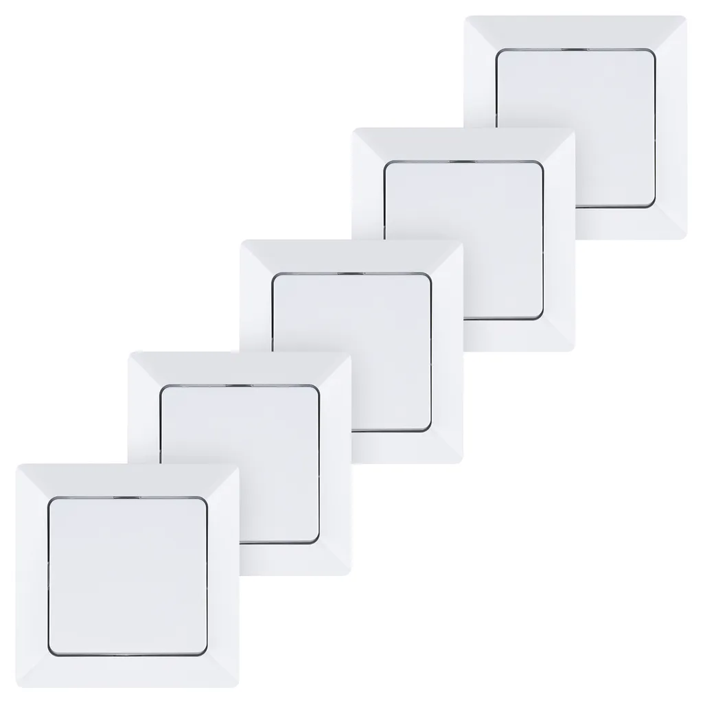 Bouton-poussoir HEITECH UP pour rénover vos vieux interrupteurs, pack 5