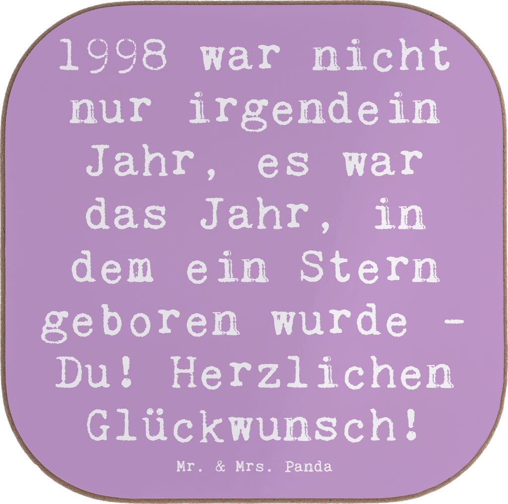 Mr. & Mrs. Panda Untersetzer Glas Spruch 1998 Geburtstag - Produktbild 