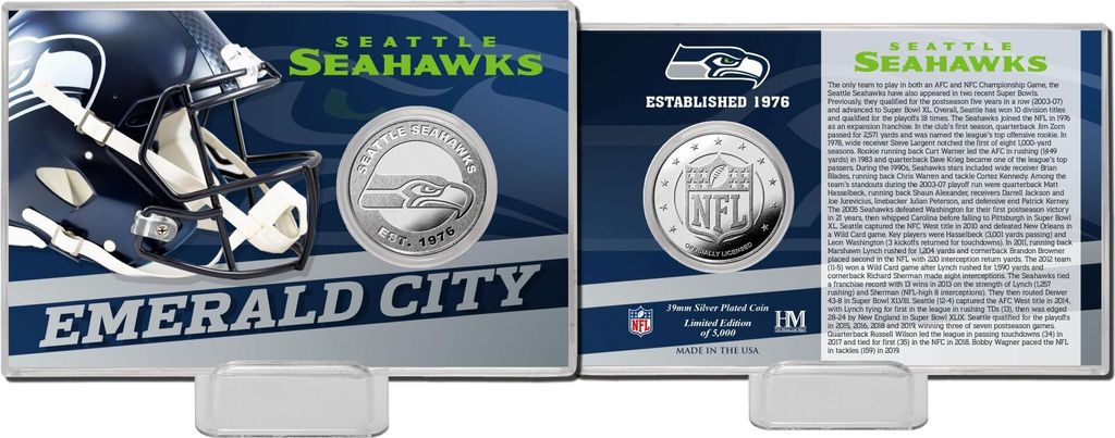 NFL Team History Silver Coin Card - Seattle Seahawks Produktbild 1