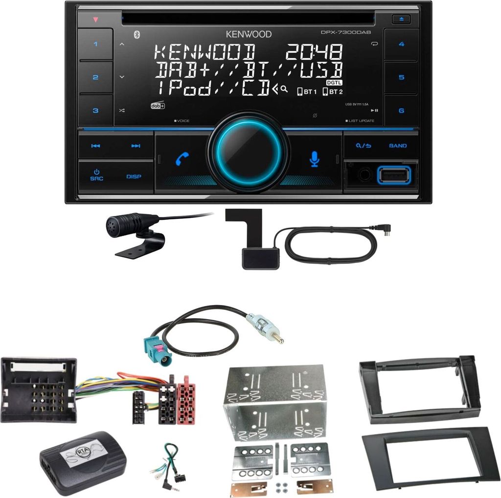 Kenwood DPX-7300DAB Bluetooth DAB CD USB Einbauset für Produktbild 