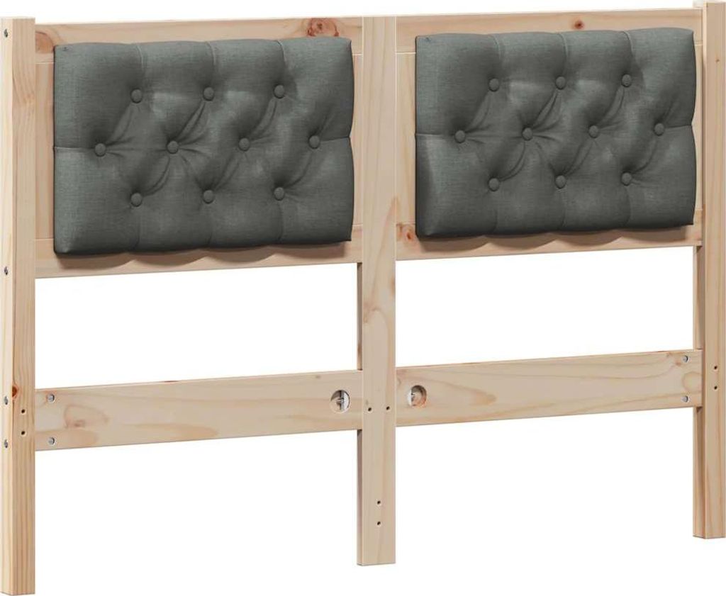 vidaXL Kopfteil Braun und Dunkelgrau 135 cm Massivholz Kiefer