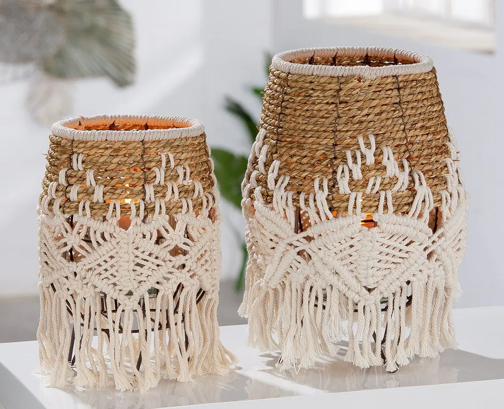 Lanterne d'Ambiance pour Salon et Terrasse - Bambou Crème Bossa 27cm