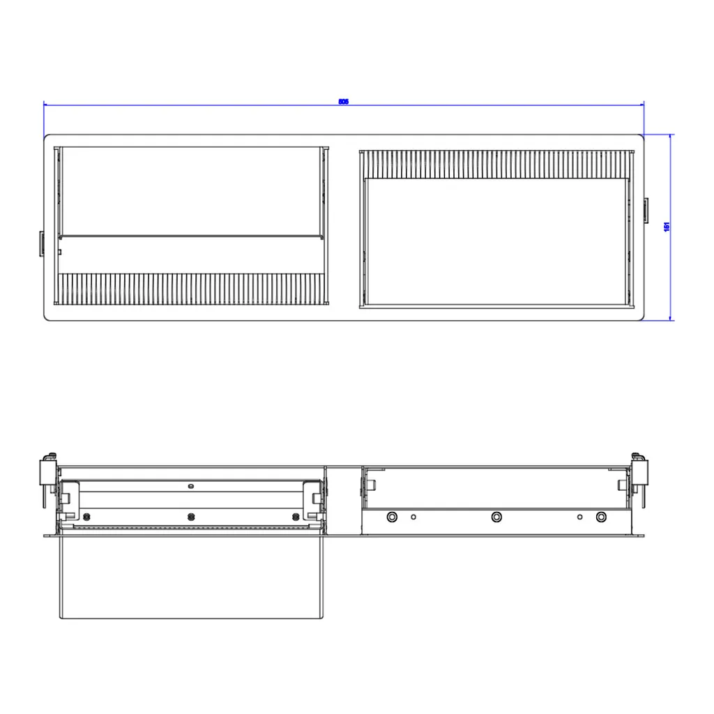 Cadre BACHMANN CONI DUO blanc 2x3 modules avec brosse intégrée - 2