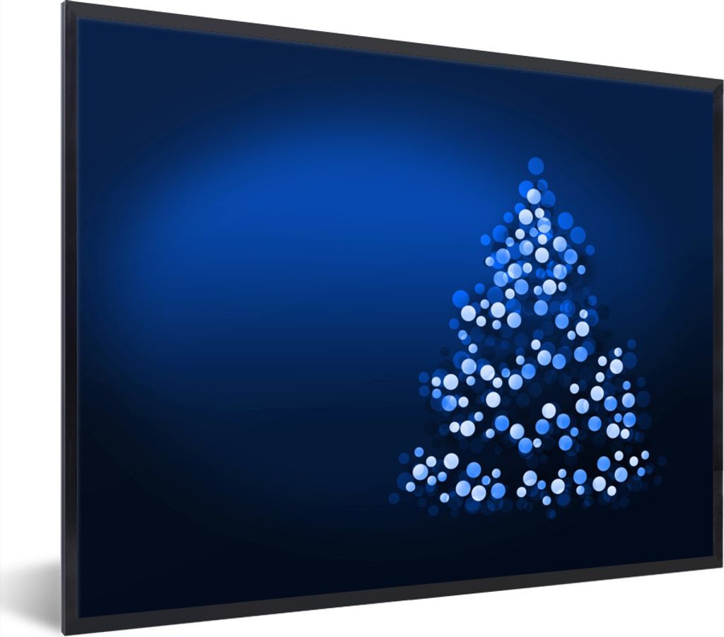 MuchoWow Gerahmtes Poster Ein abstrakt beleuchteter Weihnachtsbaum 80x60 cm - Poster mit Schwarzem Bilderrahmen Wandposter Rahmen Foto Bilder - S...