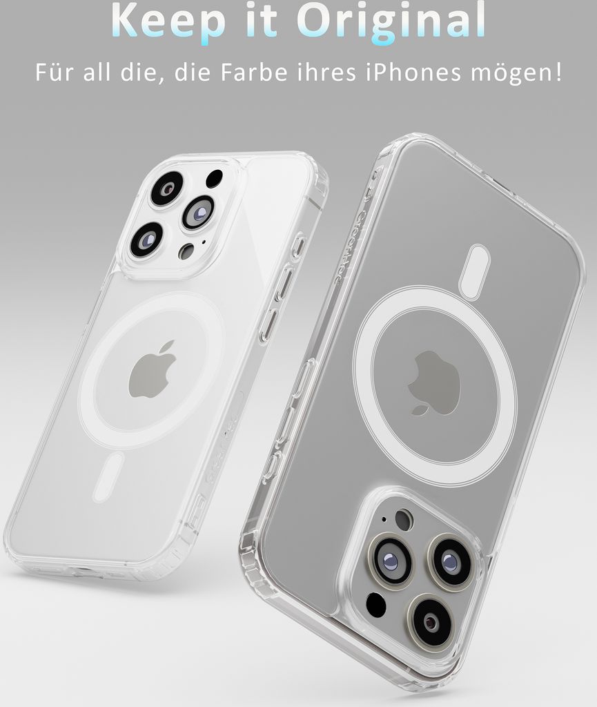 ROXX Clear Case Hülle | iPhone 16 | Mit Kameraknopf | Mit MagSafe