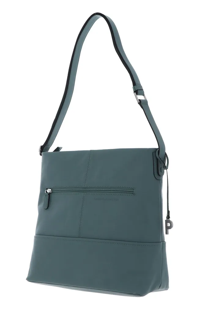 Sac à épaule vert en cuir et toile écoresponsable style besace