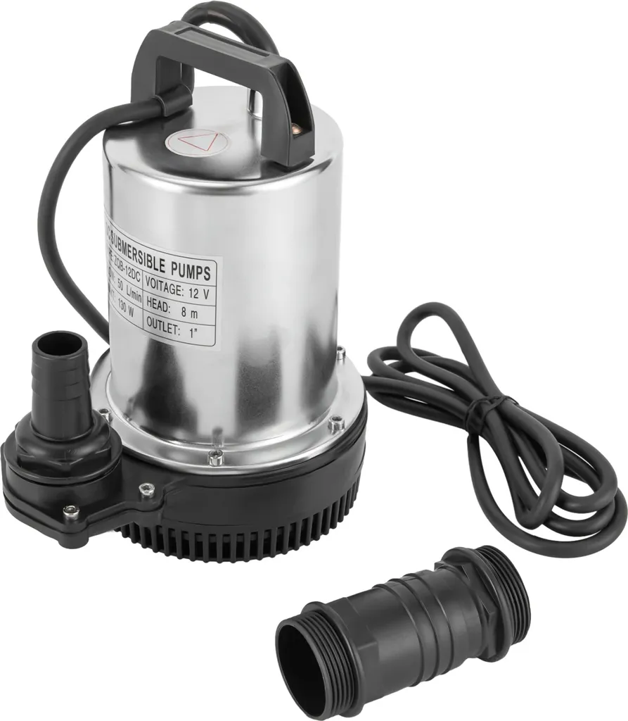 Pompe de jardin 12V 160W idéale pour arrosage et transfert 6000L/H