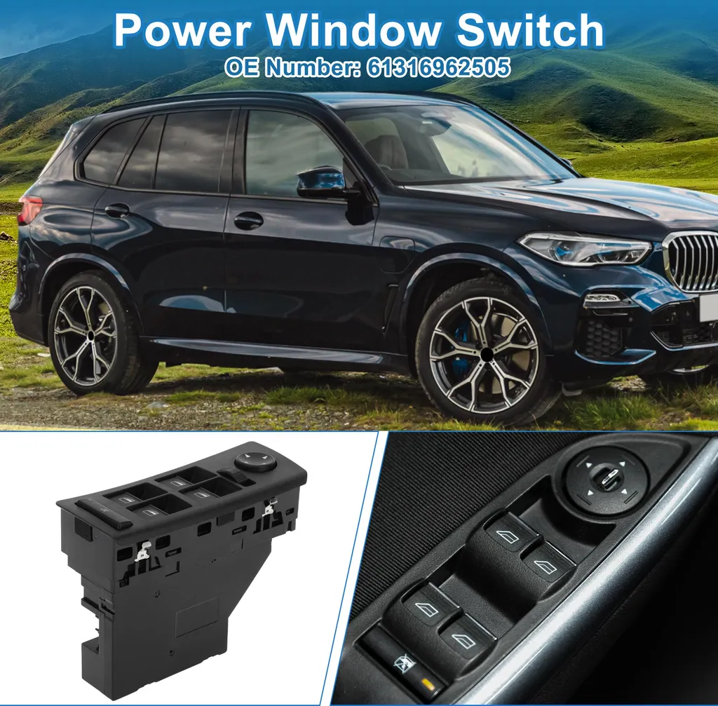 Commande de Vitre Électrique pour BMW X5 E53 Bouton Noir 61316962505
