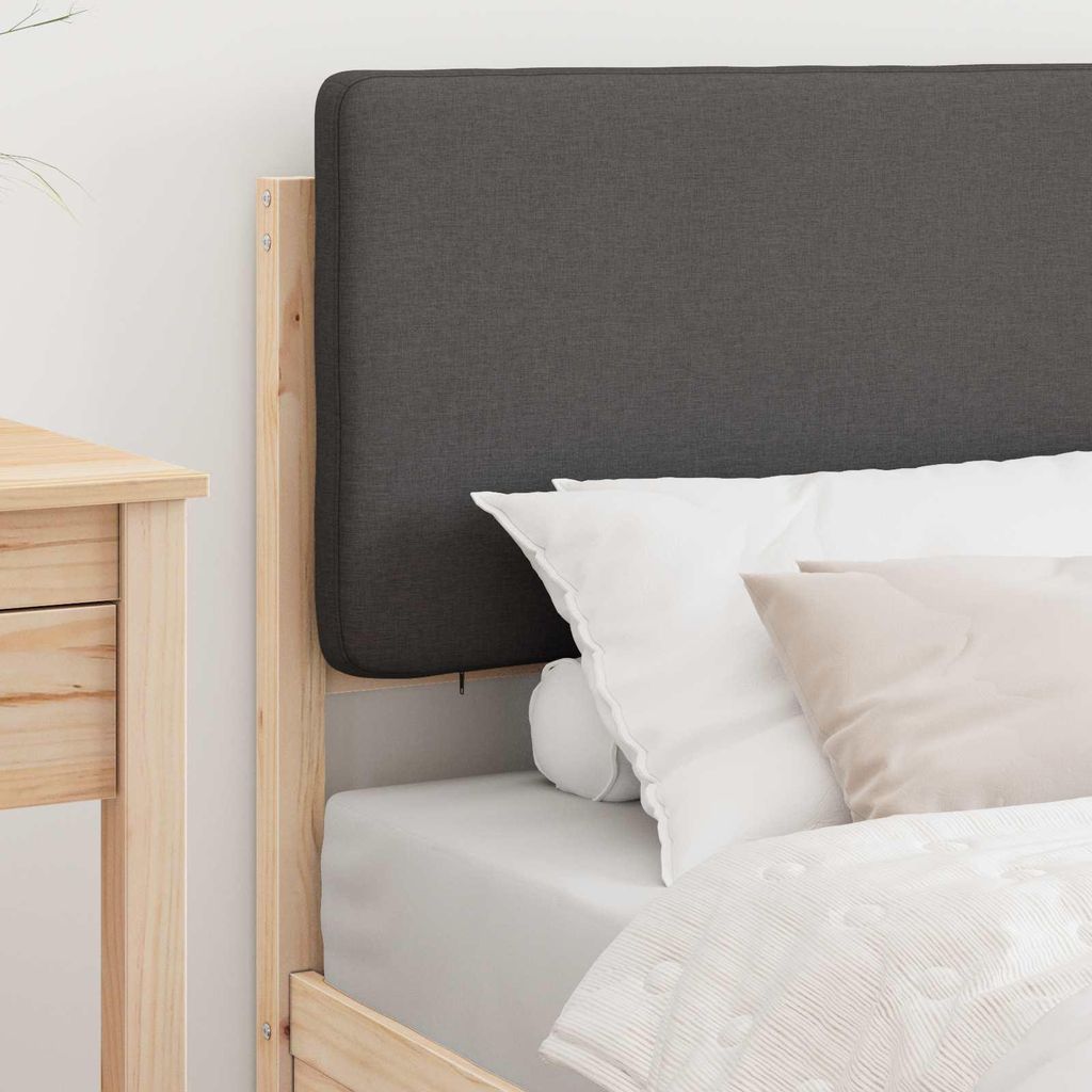 (Design 2026) Bettgestell mit gepolstertem Kopfteil Dunkelgrau 100 x 200cm - HOMMIE 608311 - Klassische BettenJugendbett Tagesbett