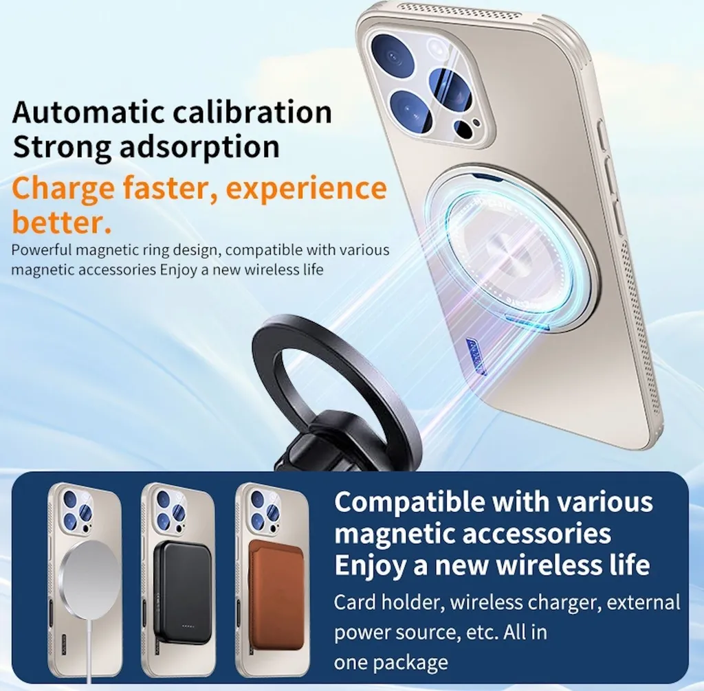 Custodia iPhone 16 Pro Design Titanio e MagSafe Raffreddante - 6