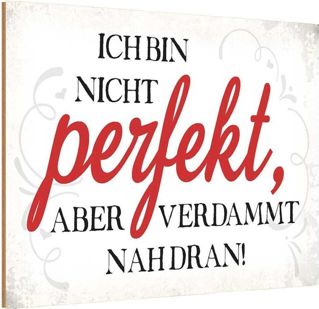 vianmo Holzschild 12x18 cm ich bin nicht perfekt aber Dekoration